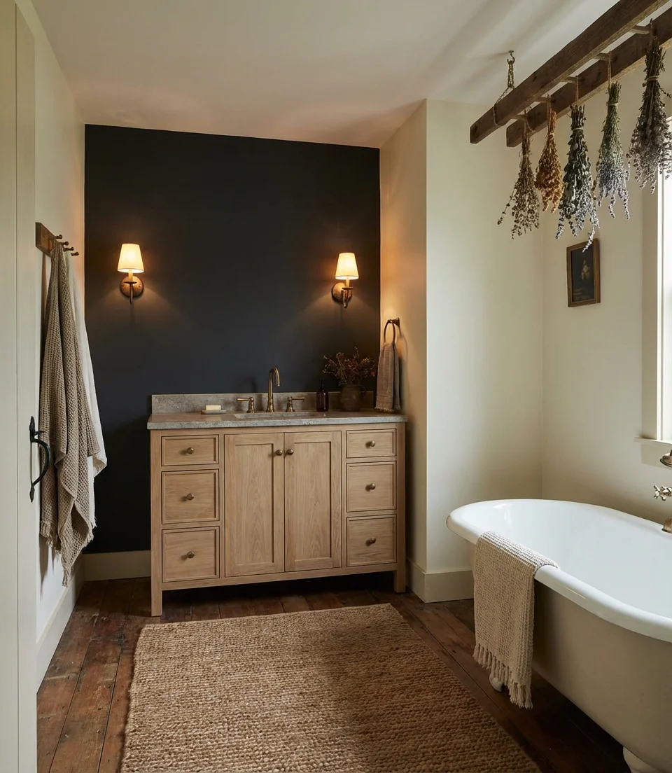 Dark Accent Wall Behind the Vanity 1