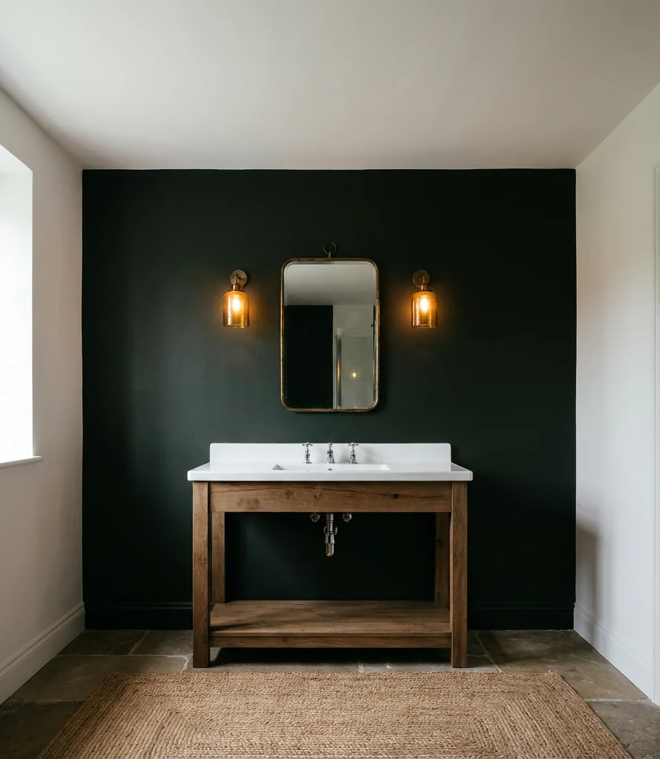 Dark Accent Wall Behind the Vanity 2