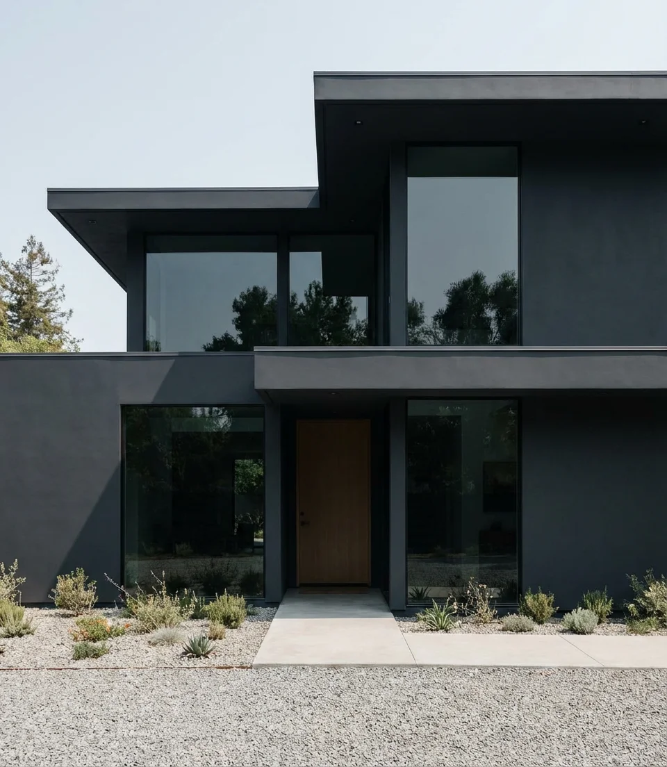 Dark Charcoal on a Modern Minimalist Home 1