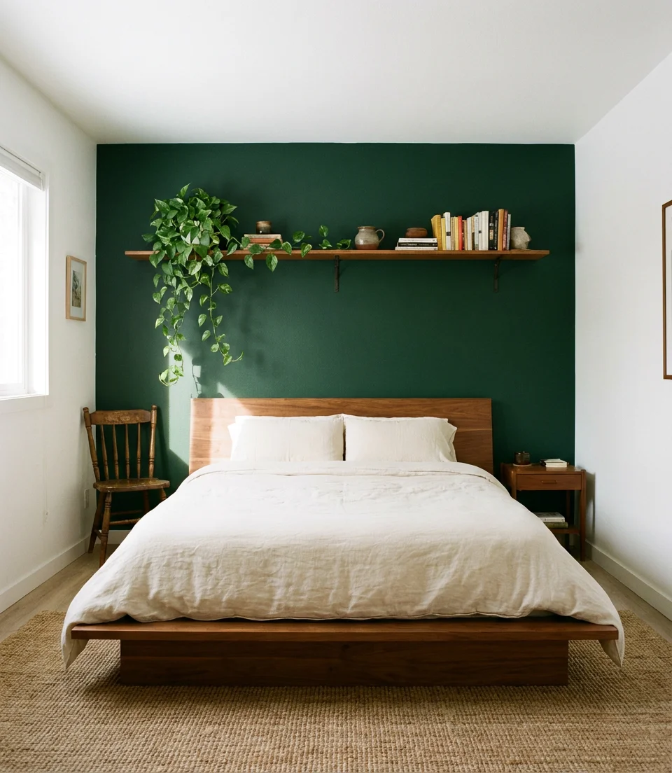 Dark Green Accent Wall 1