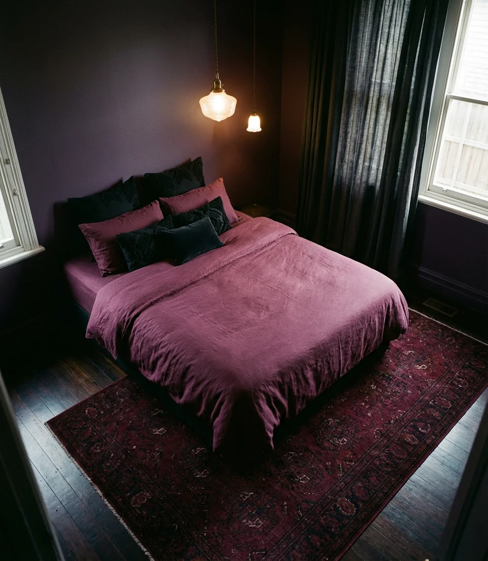 Dark Moody Purple Bedroom for Adults 2