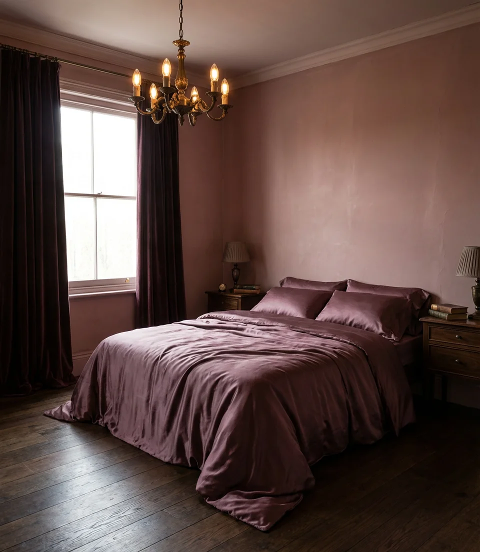 Dark Romantic Pink Bedroom 1