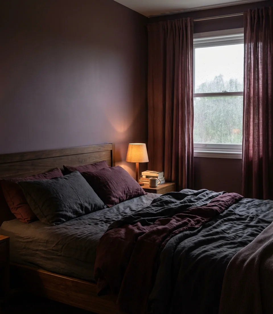 Dark Rose Walls and Moody Bedroom Vibes 1