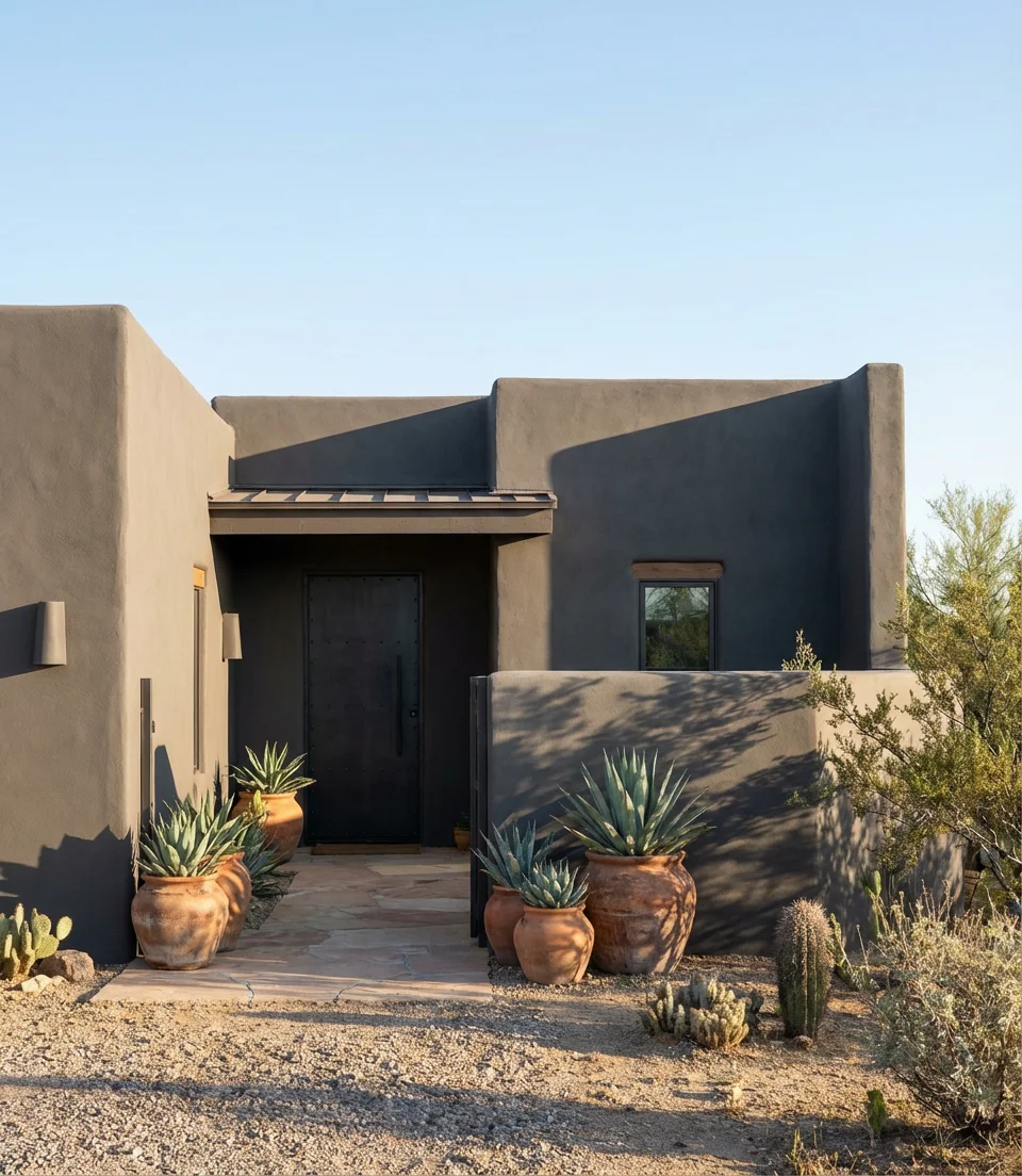 Dark Stucco in Warm Charcoal Tones 1