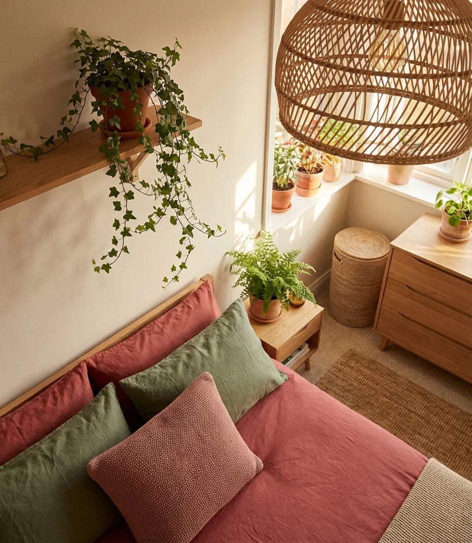 Deep Blush and Green Botanical Bedroom 2