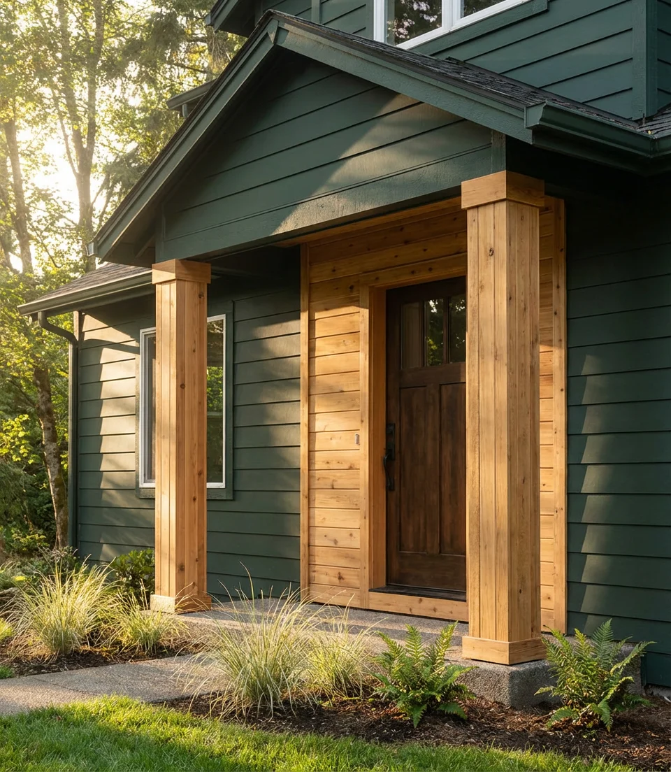 Deep Forest Green with Natural Wood Accents 2