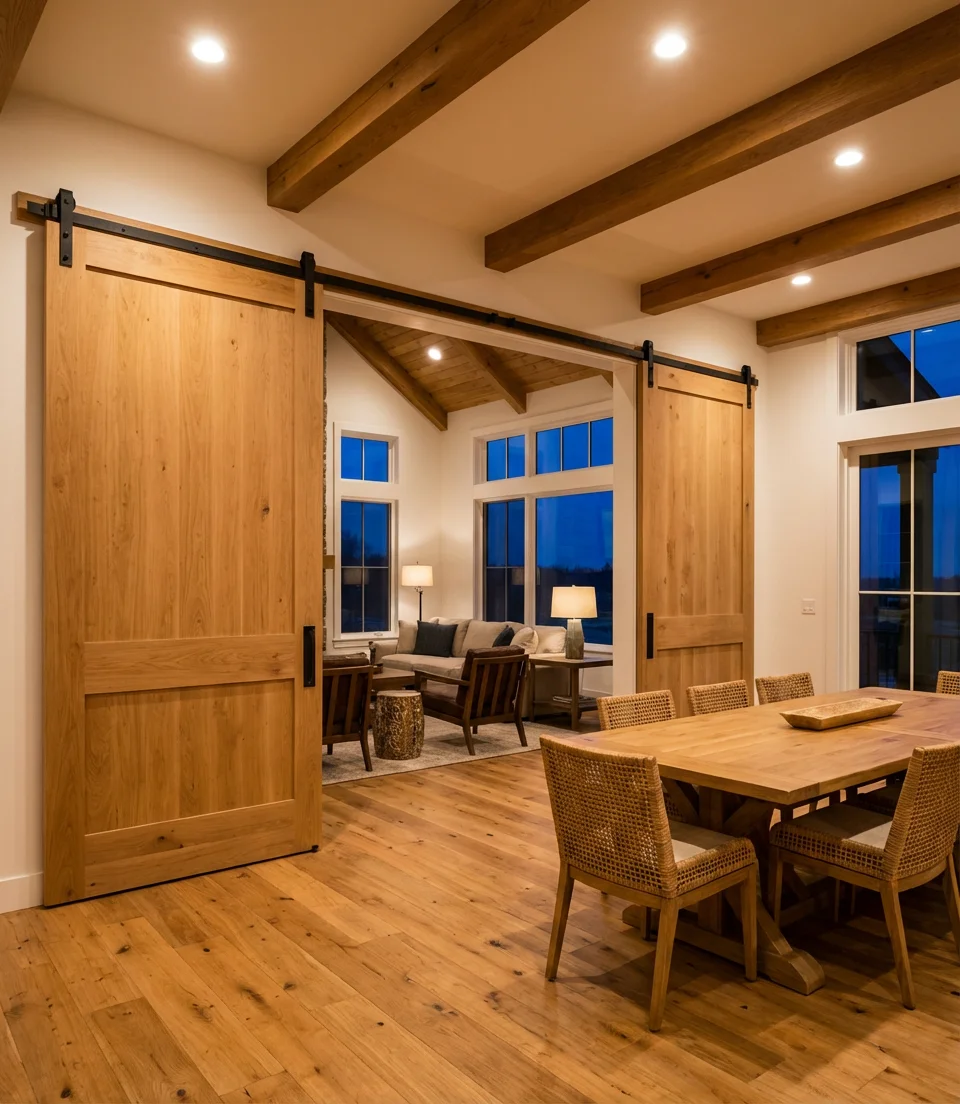 Double Barn Doors for an Open Entryway 1