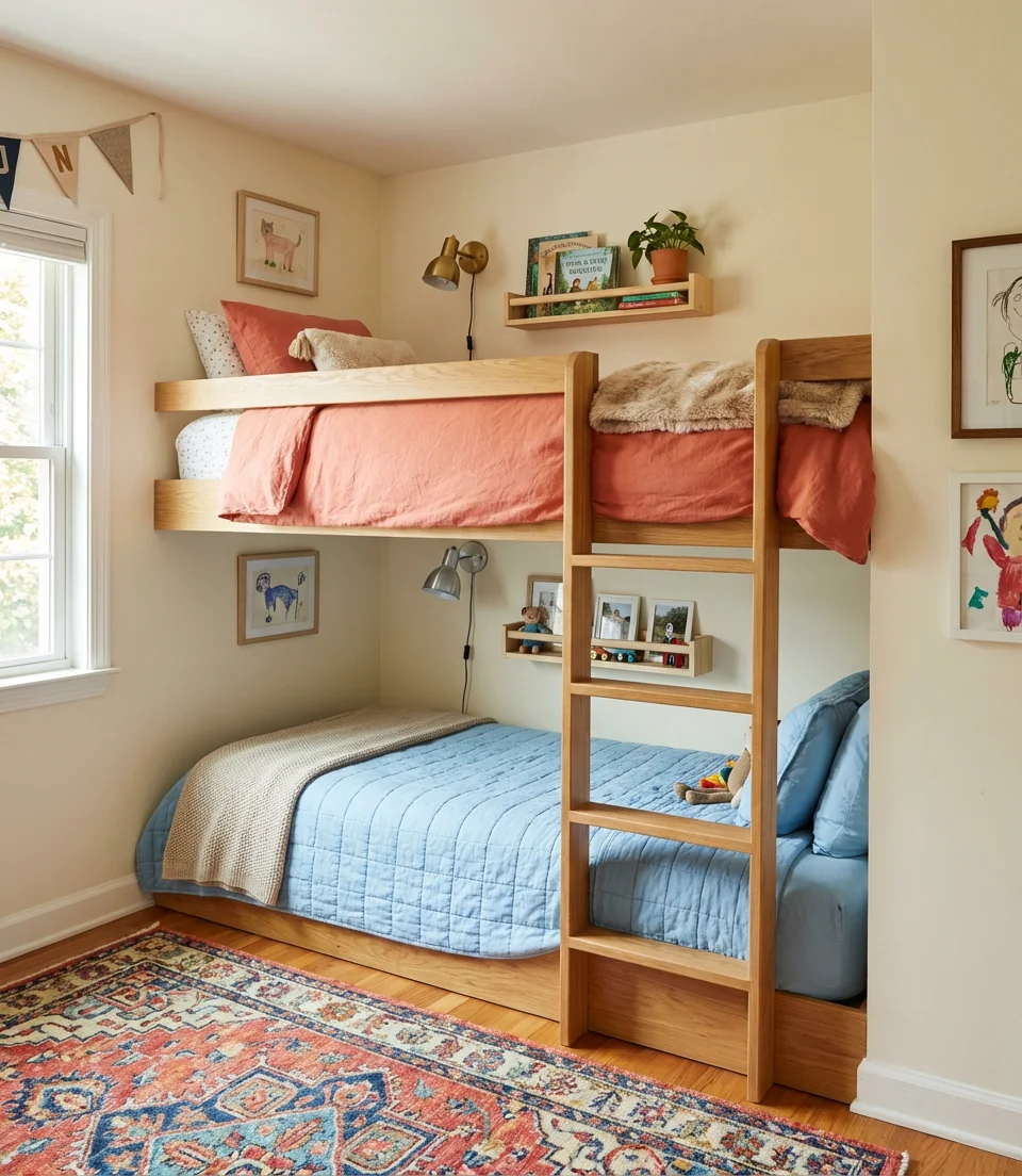 Double-Stacked Bunk Beds for Sibling Bonding 1