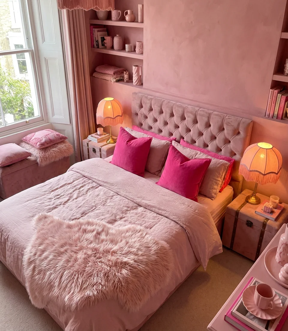 Dreamy Full-Pink Maximalist Bedroom 2