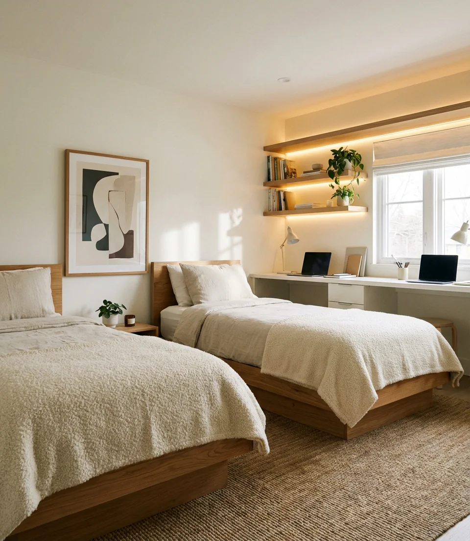 Dreamy Twin Room for Teens with a Modern Edge 1