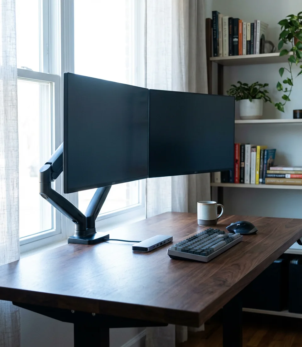 Dual Monitor Setup With Intentional Design 1