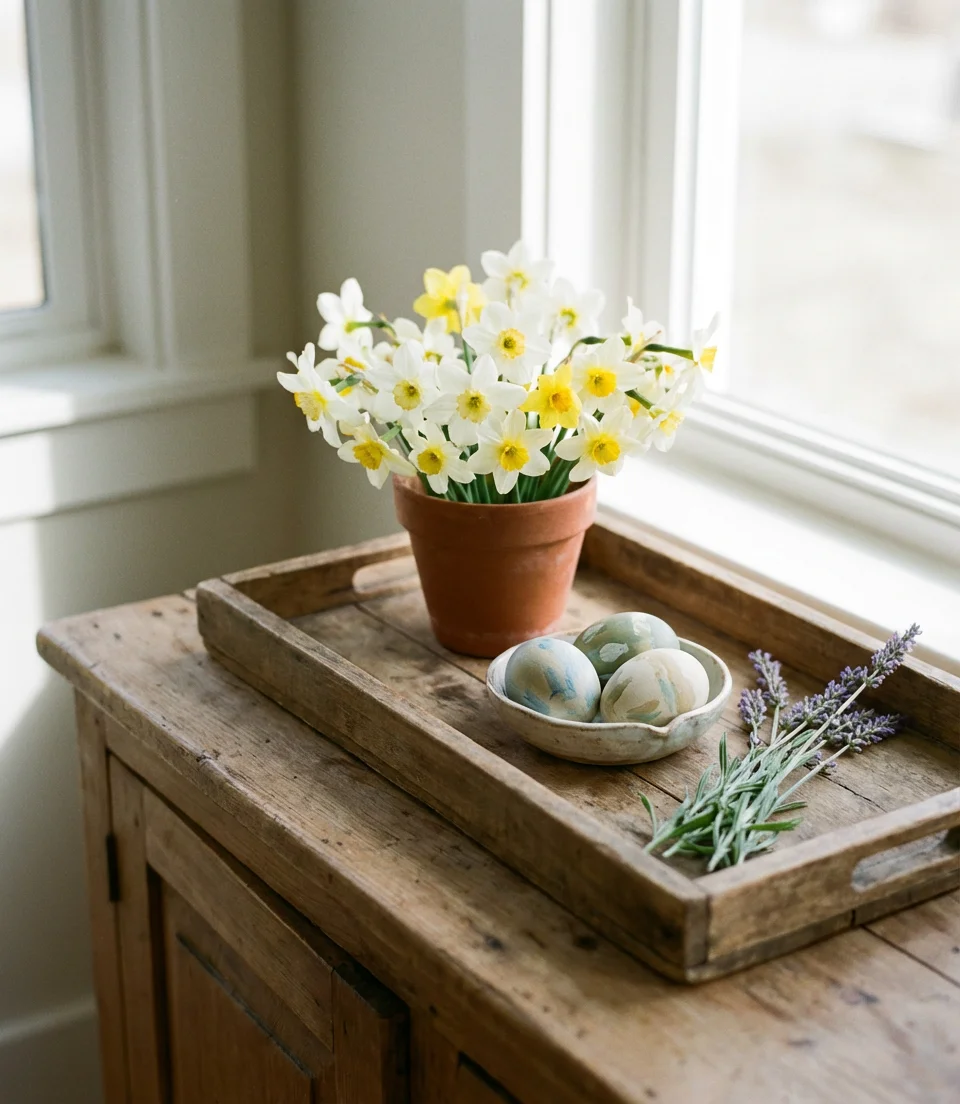 Easter Console Display with Natural Elements 2