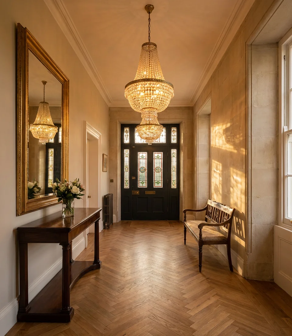 Entry Hallway Lighting with a Statement Chandelier 2