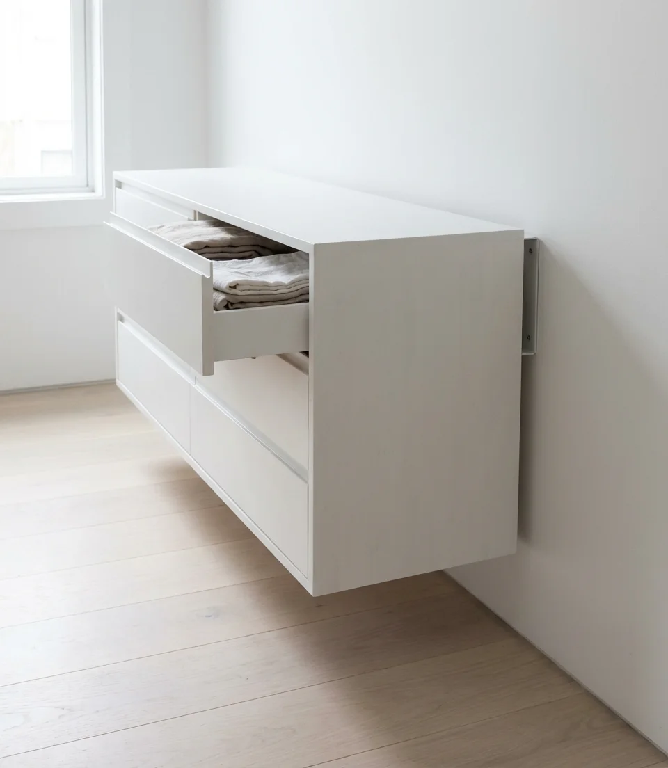 Floating Dresser with Concealed Cable Management 2