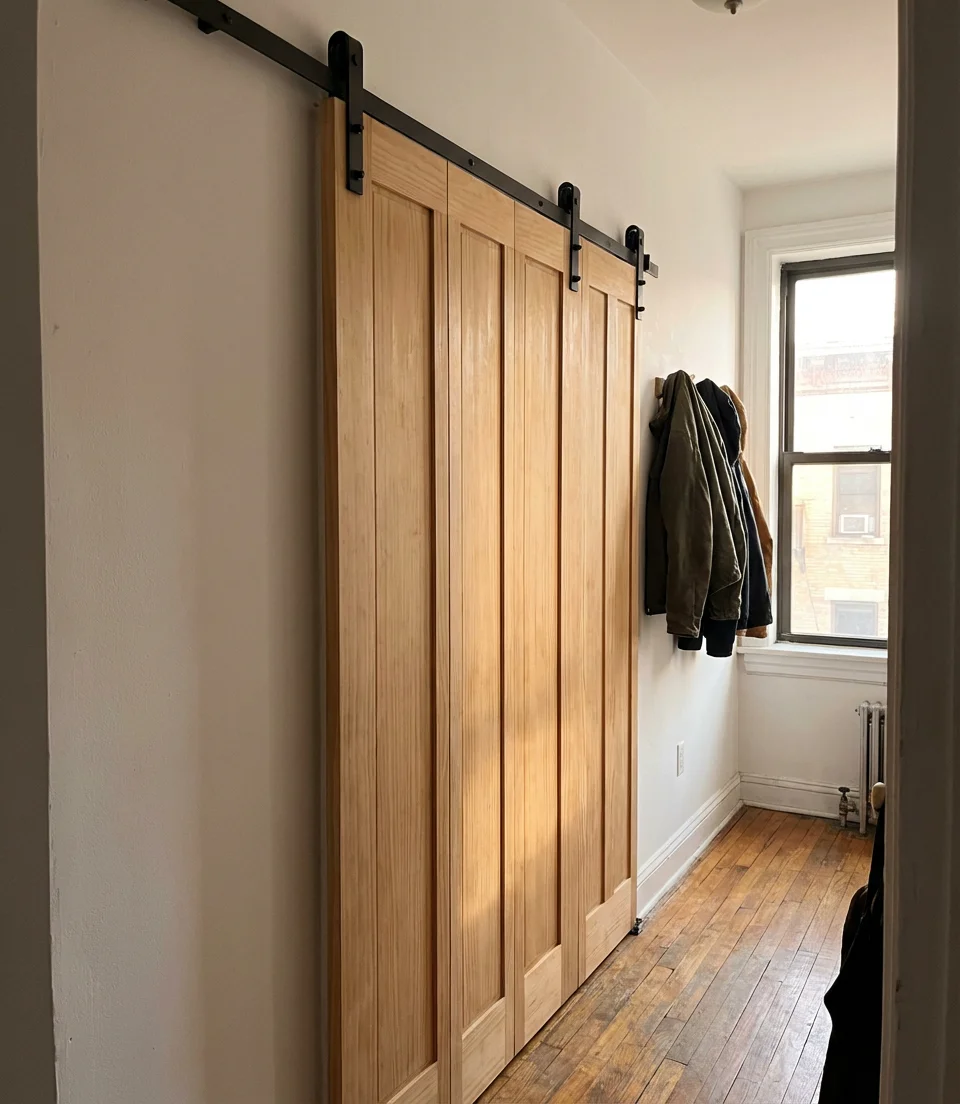 Foldable Barn Door for Small Spaces 2