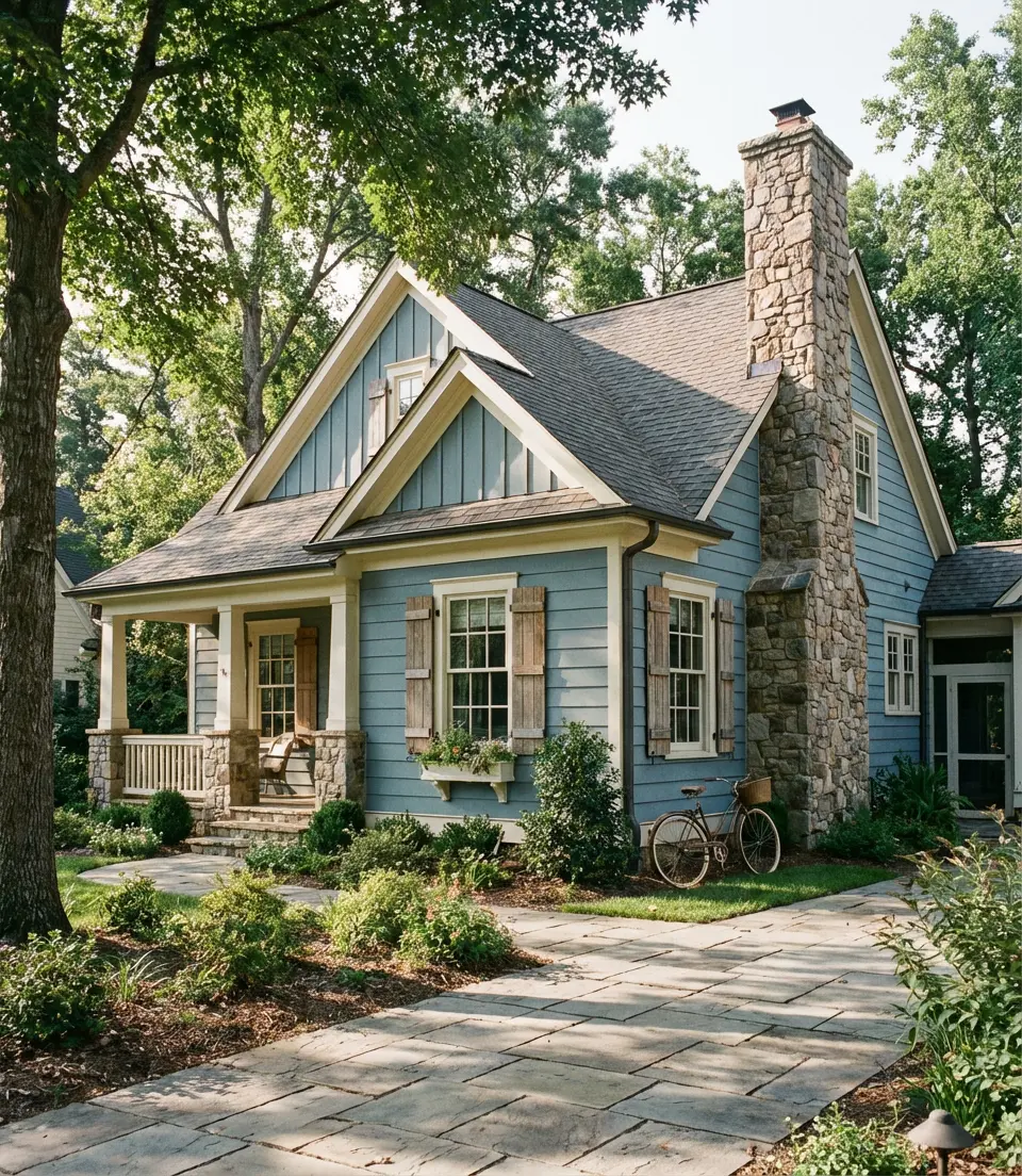 French Country Blue With Stone Accents 1