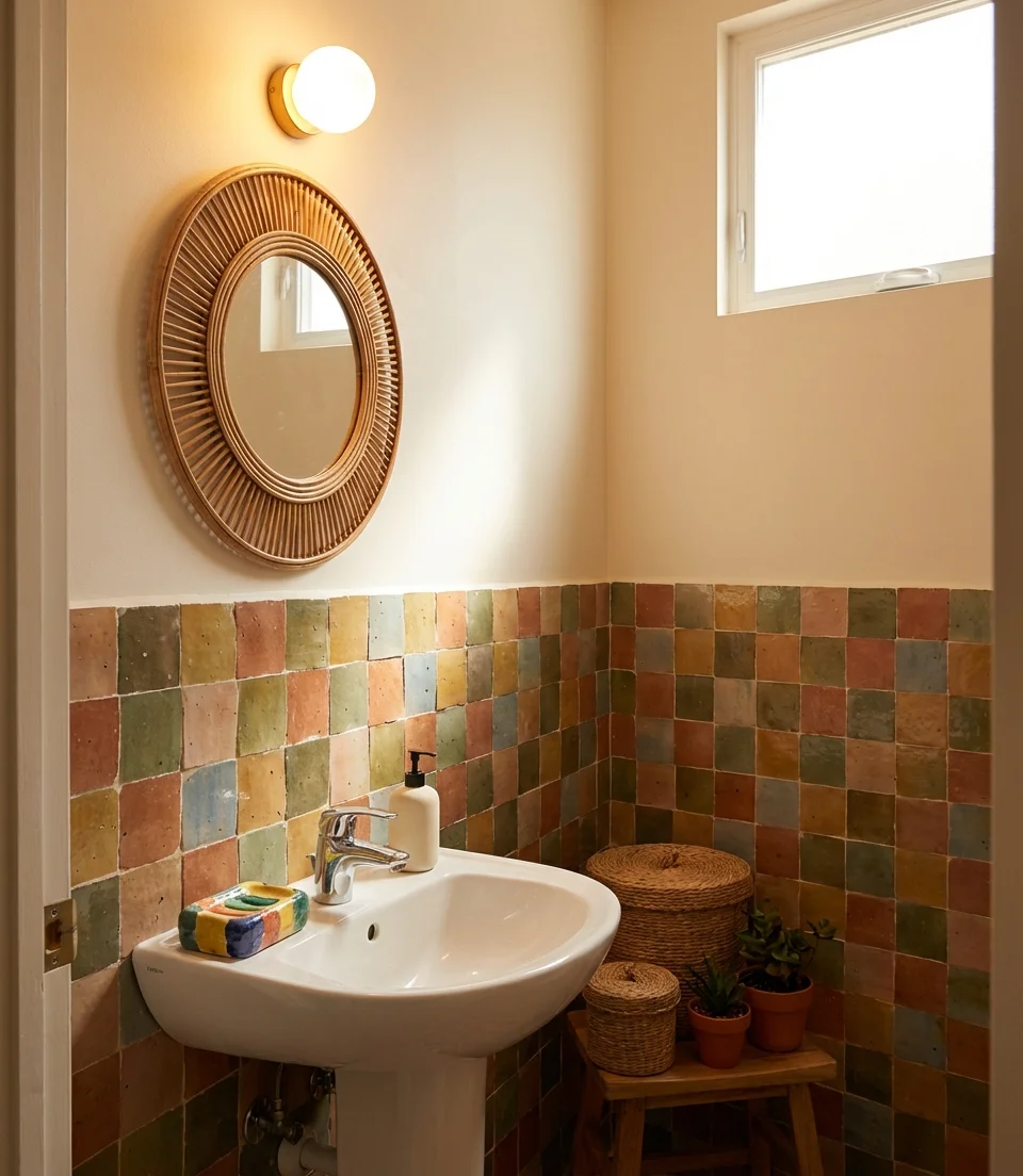 Fun and Playful Patterned Powder Room 2