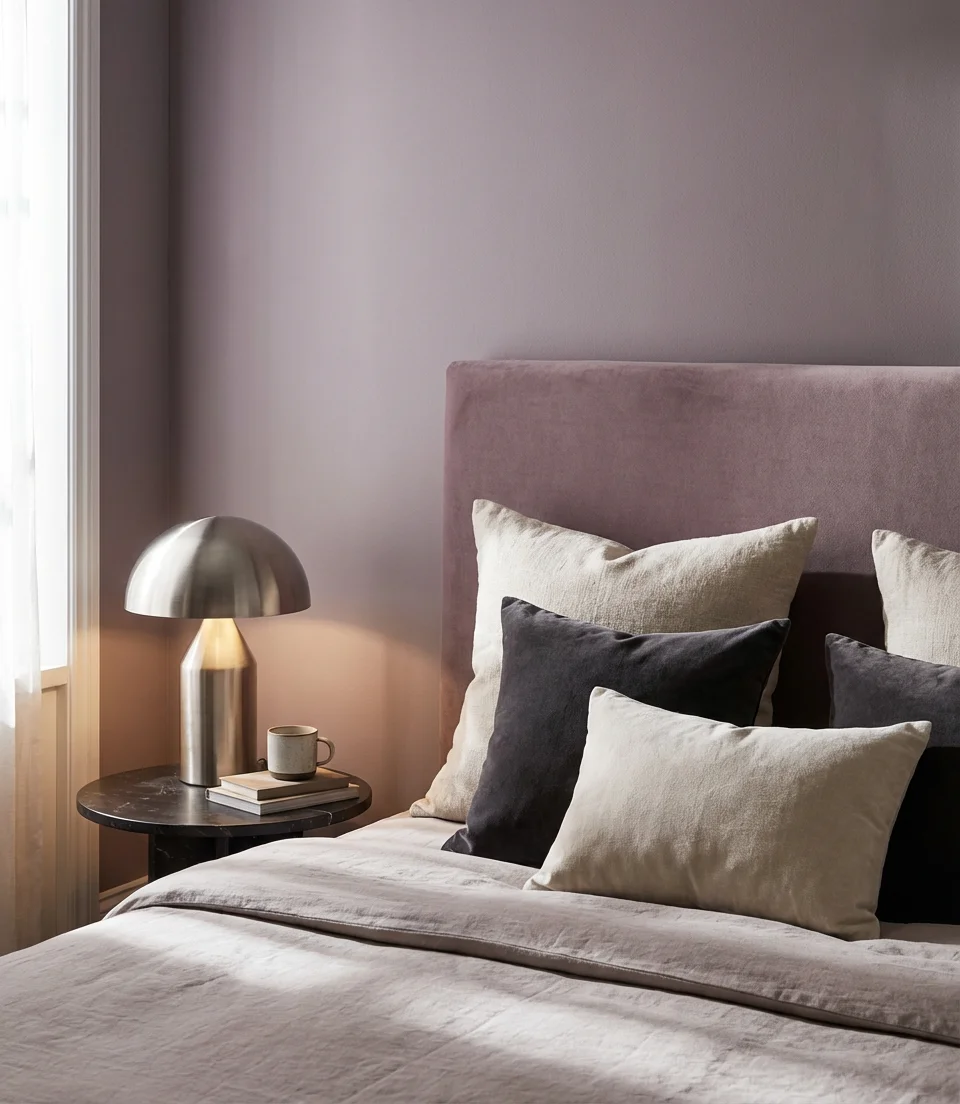 Gray-Purple Sophisticated Bedroom Palette 2
