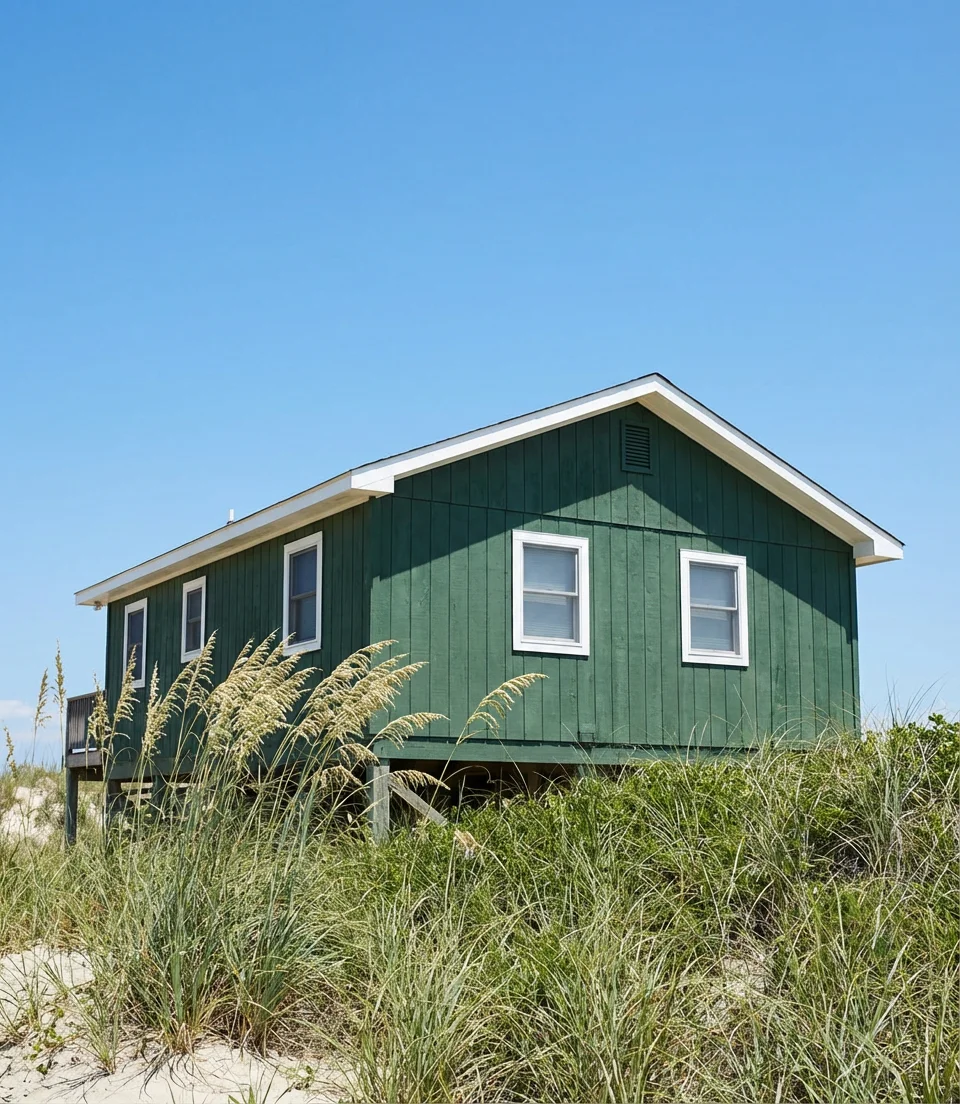 Green Beach House with Natural Landscaping 1
