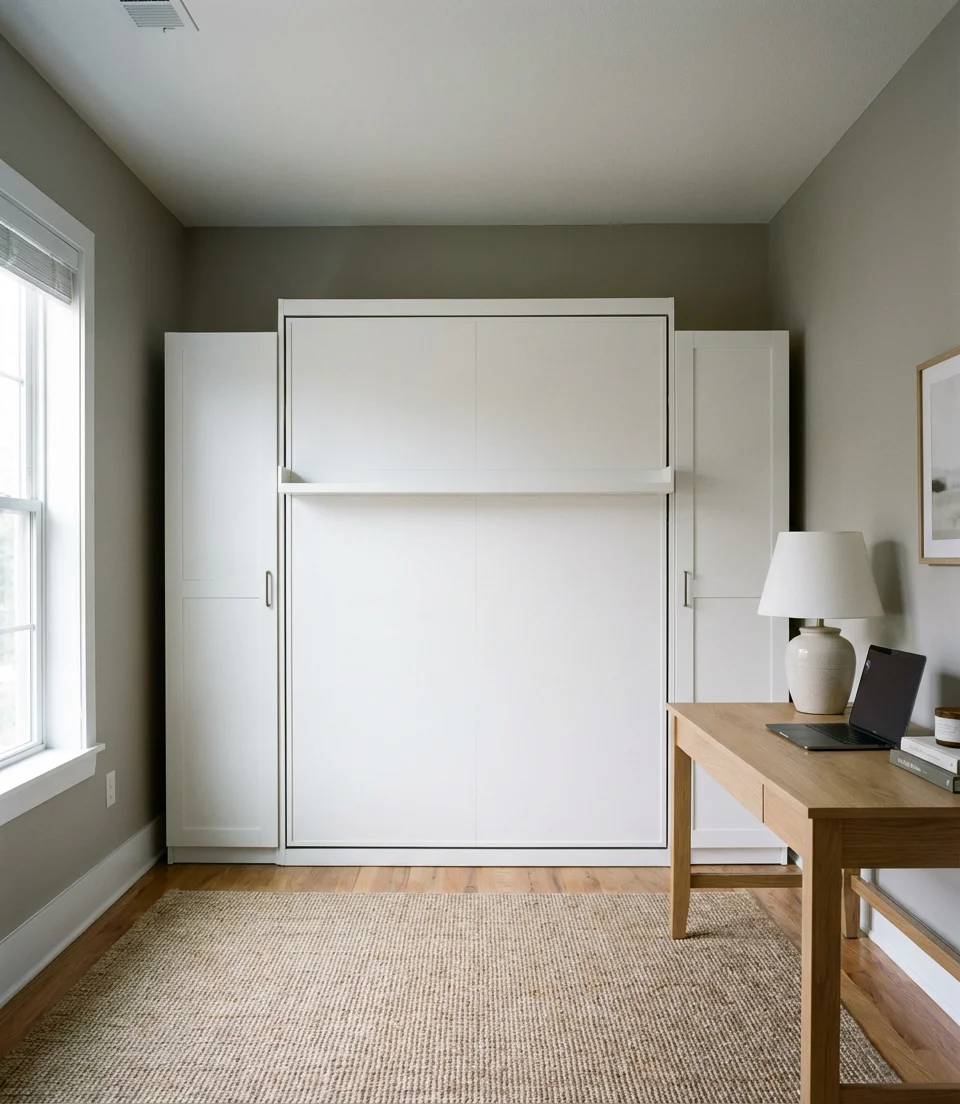 Guest Room Murphy Bed with Integrated Storage Cabinet 1