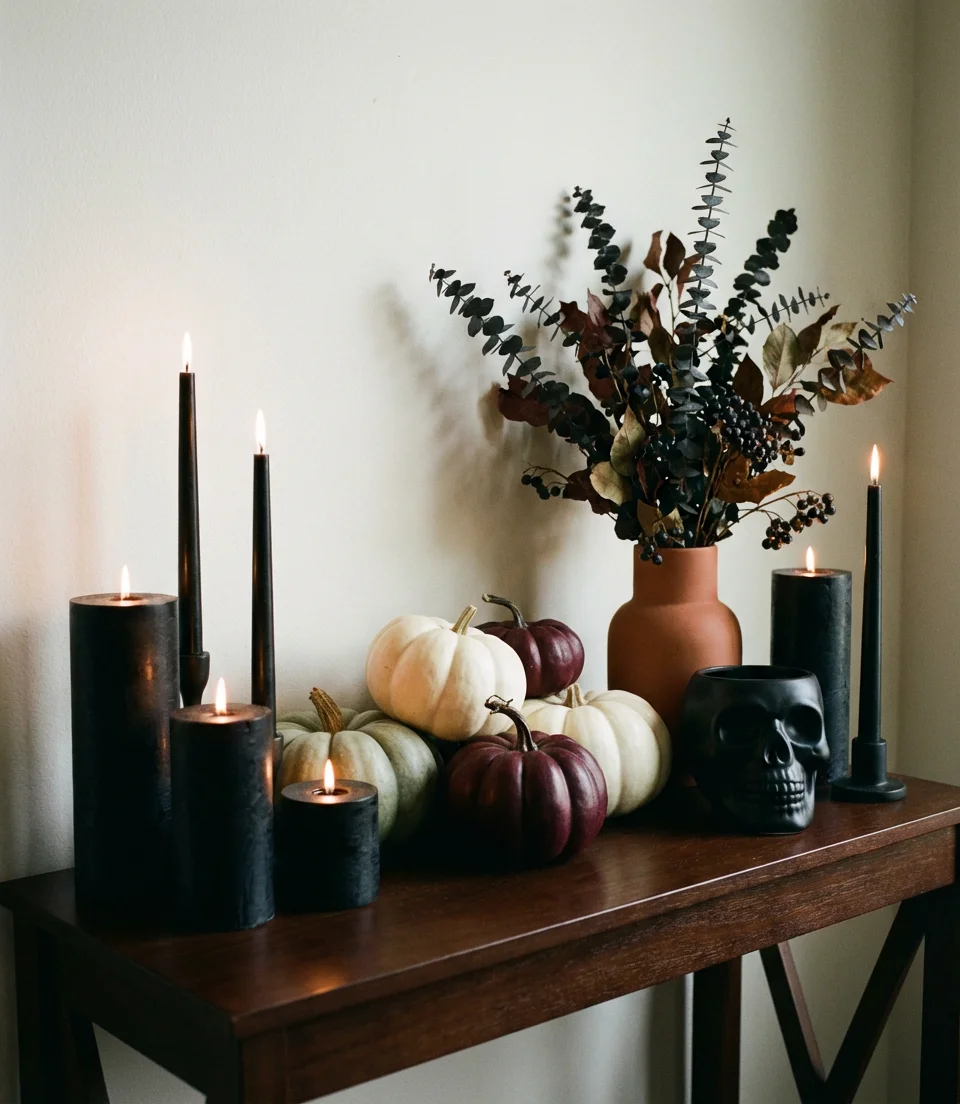 Halloween Console Decorating with Drama 1