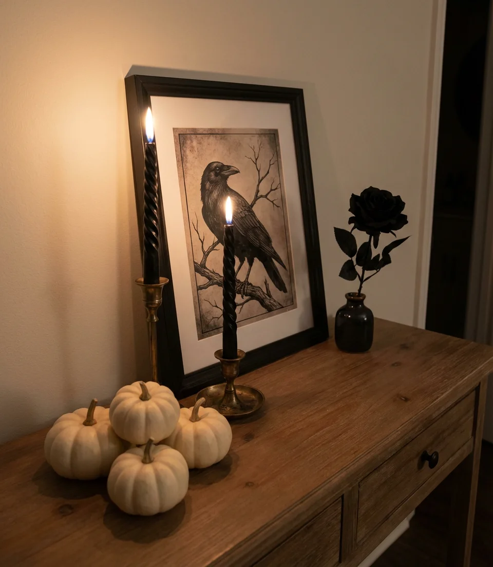 Halloween Console Decorating with Drama 2