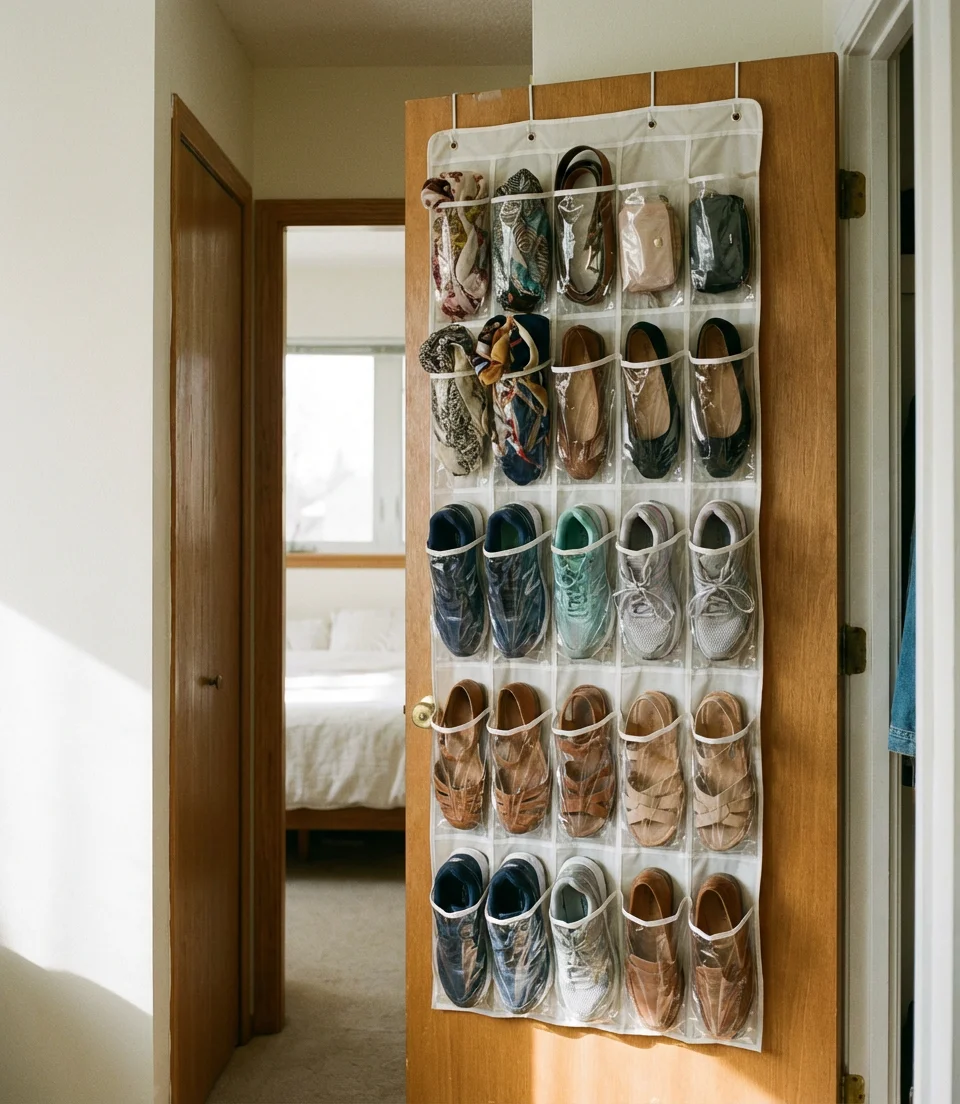 Hanging Closet Organizer with Shoe Pockets 2