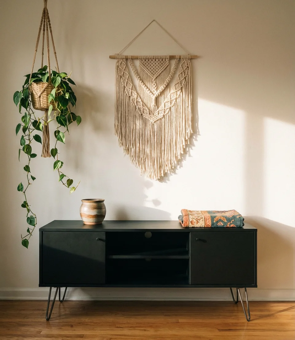 Ideas Modern Boho Console for Living Room Inspiration 1