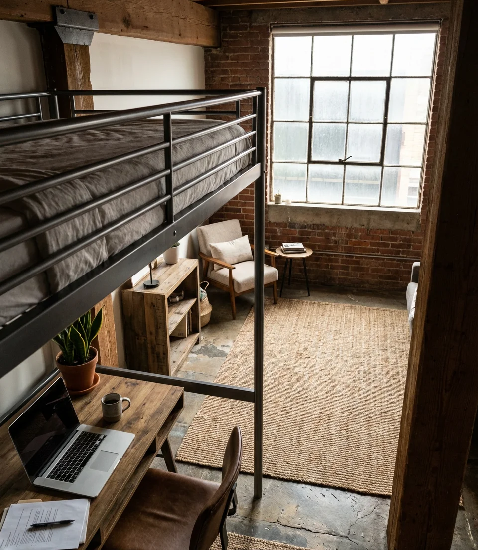 Industrial Loft Bunk for a Studio Apartment 2