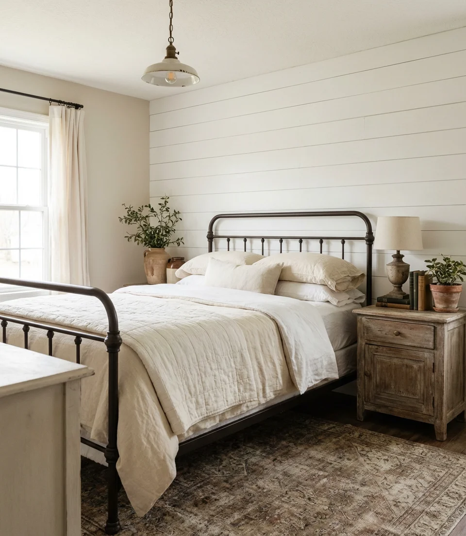 Joanna Gaines-Inspired Farmhouse Bedroom 1
