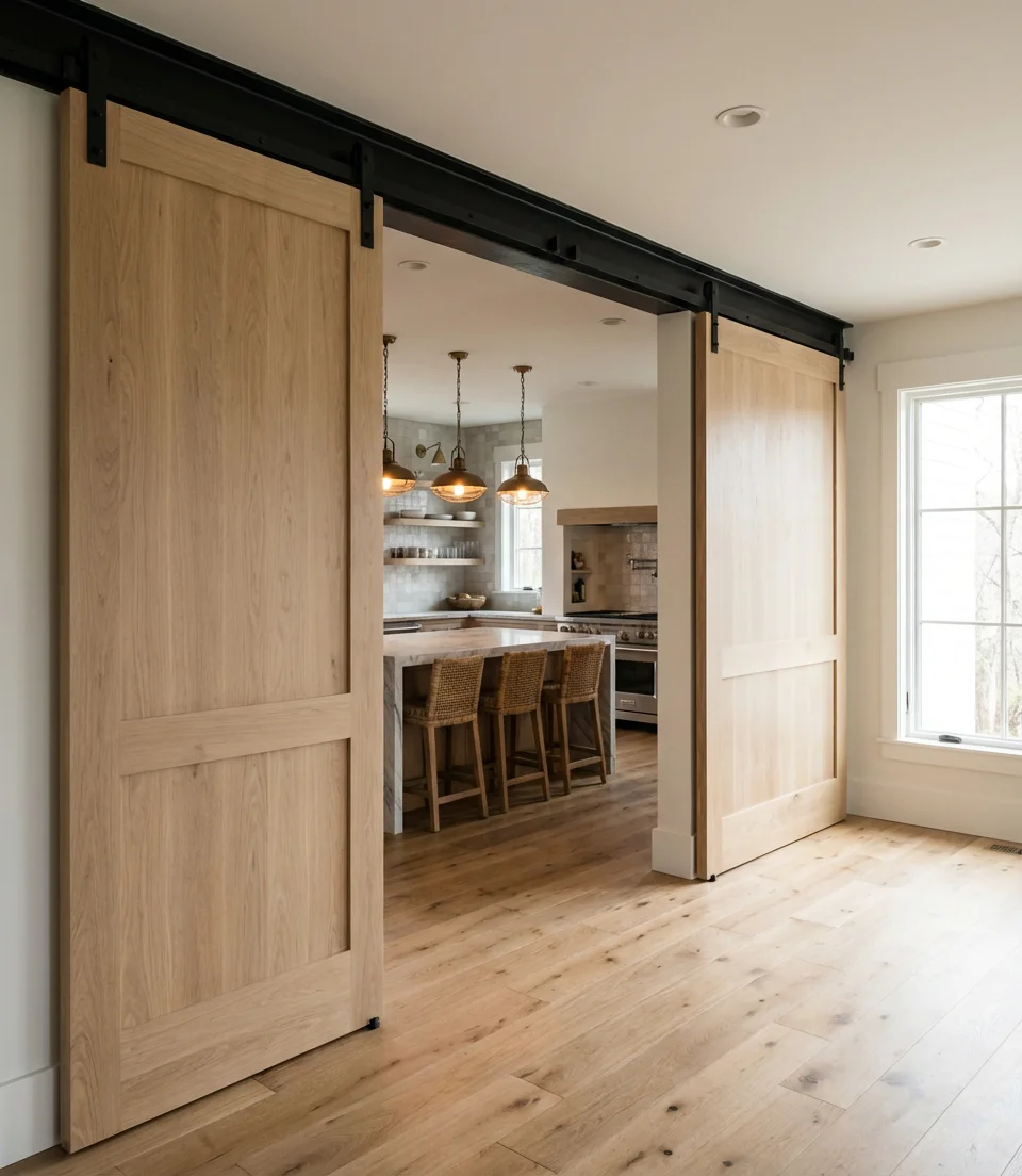 Large Barn Door for an Open Concept Kitchen 1