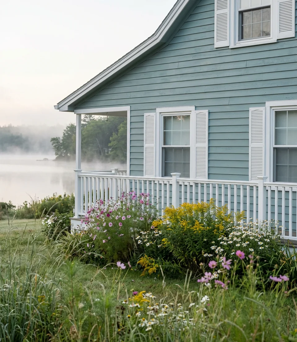 Light Blue With White Trim on a Coastal Cottage 1