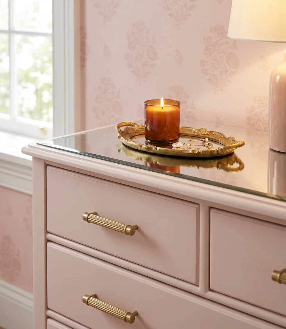 Light Pink and Gold Glamorous Bedroom 2