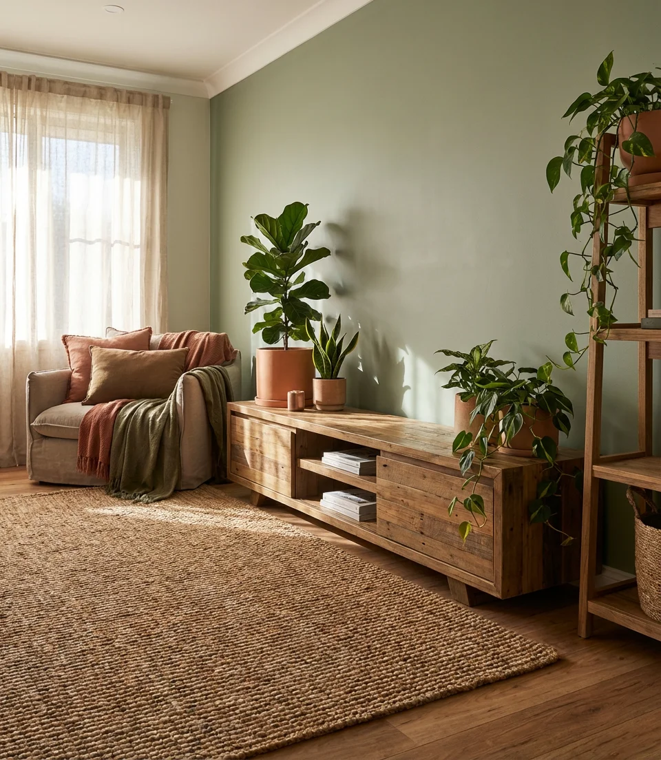 Low Console with Plants and Earthy Tones 2