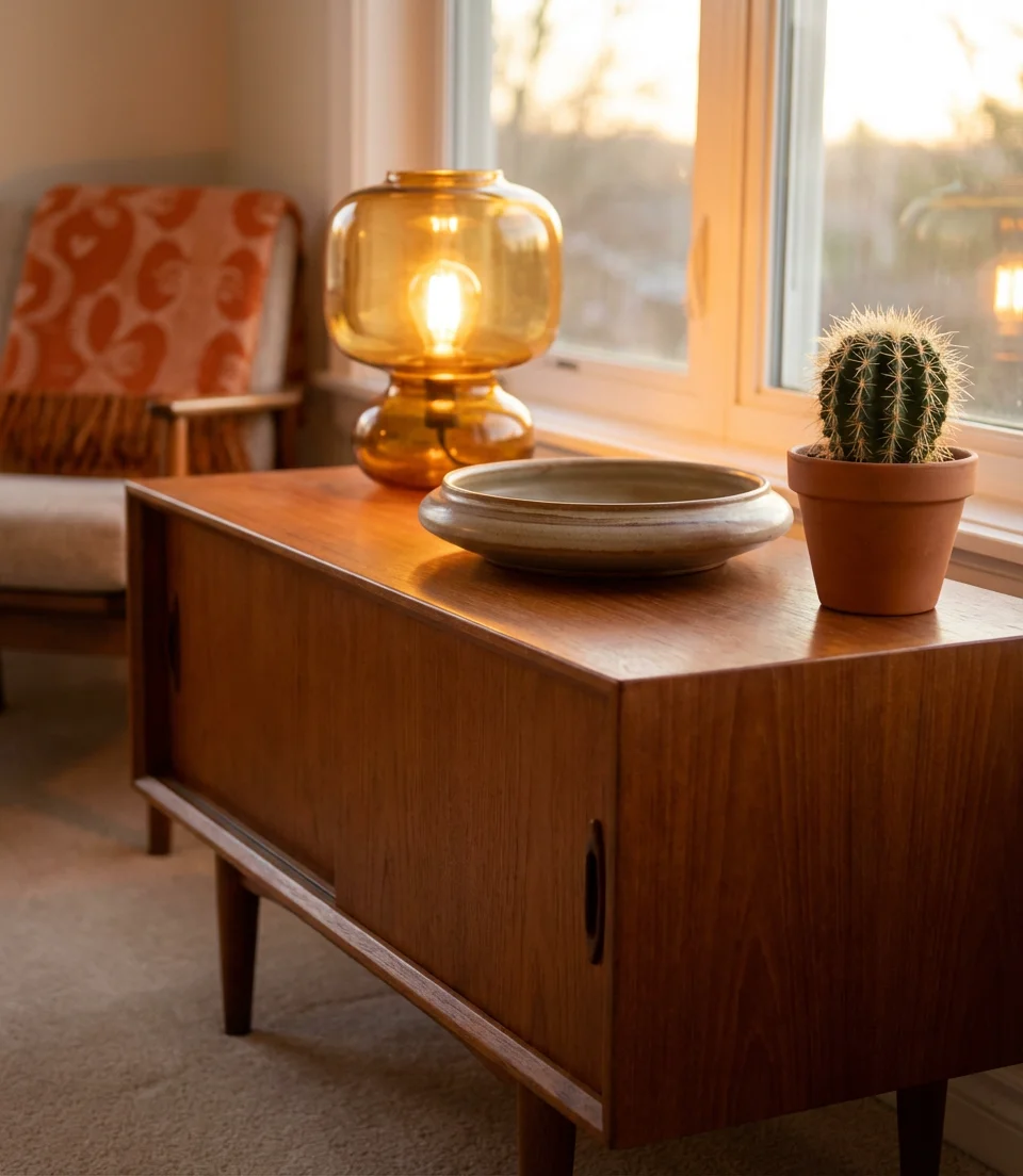 Mid Century Modern Console with Tapered Legs 2