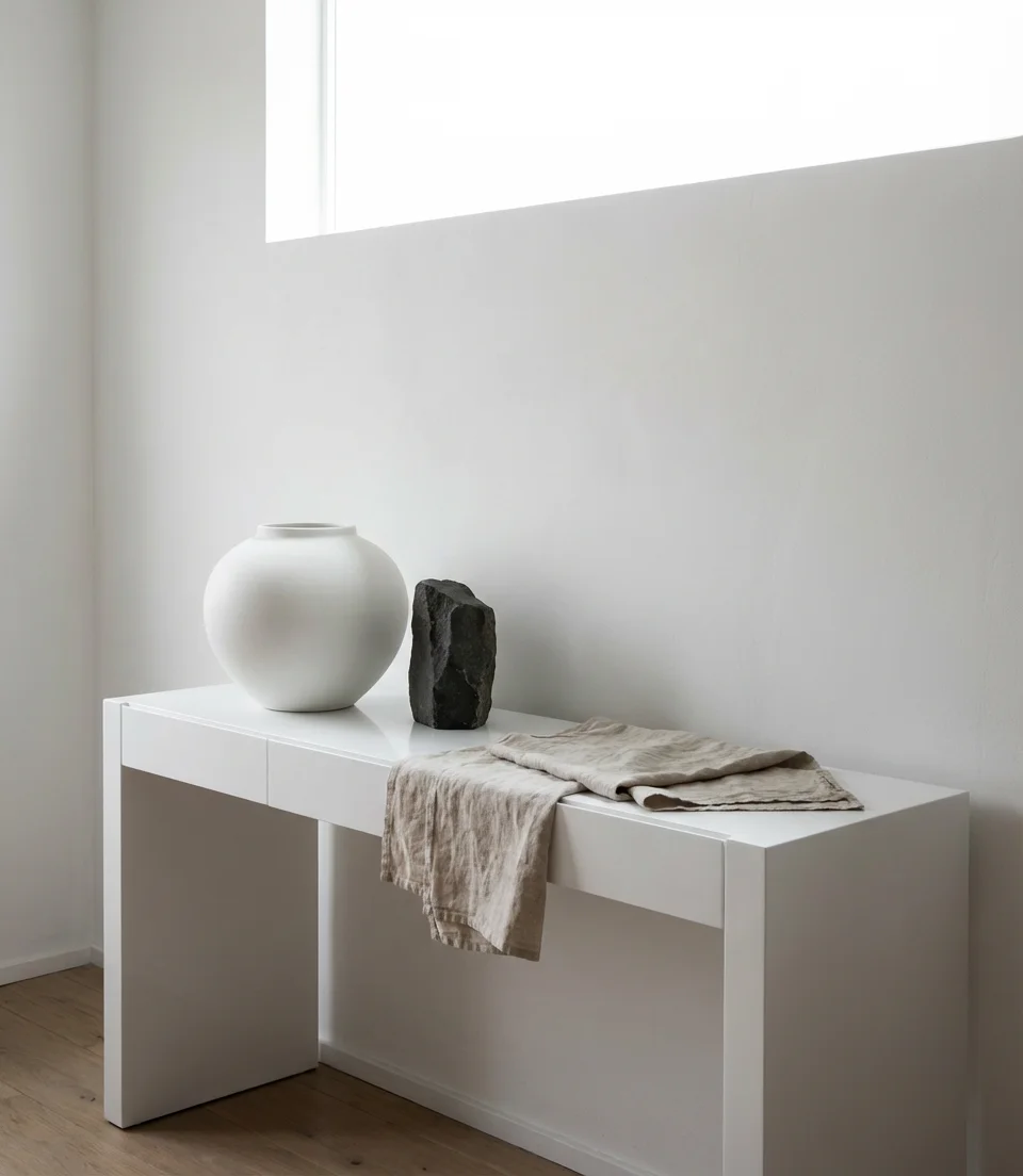 Minimalist White Console for a Clean Look 1