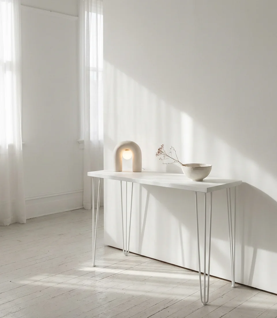 Minimalist White Console for a Clean Look 2