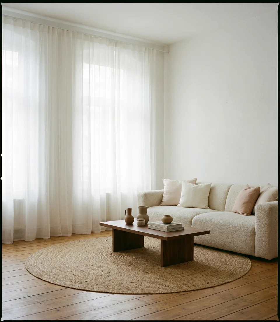 Modern Living Room with a Bouclé Statement Sofa 2