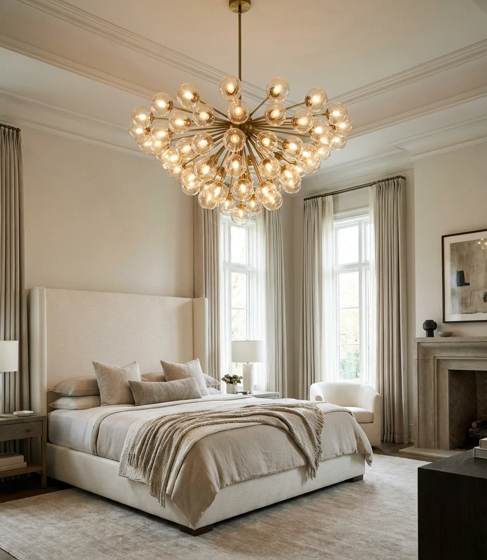 Modern Luxury Bedroom Lighting With Statement Chandeliers 1