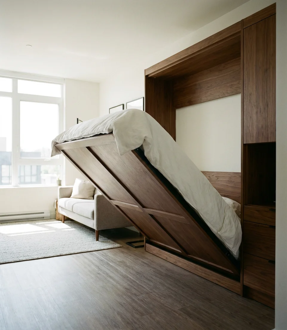 Modern Studio with Murphy Bed and Built-In Desk 2