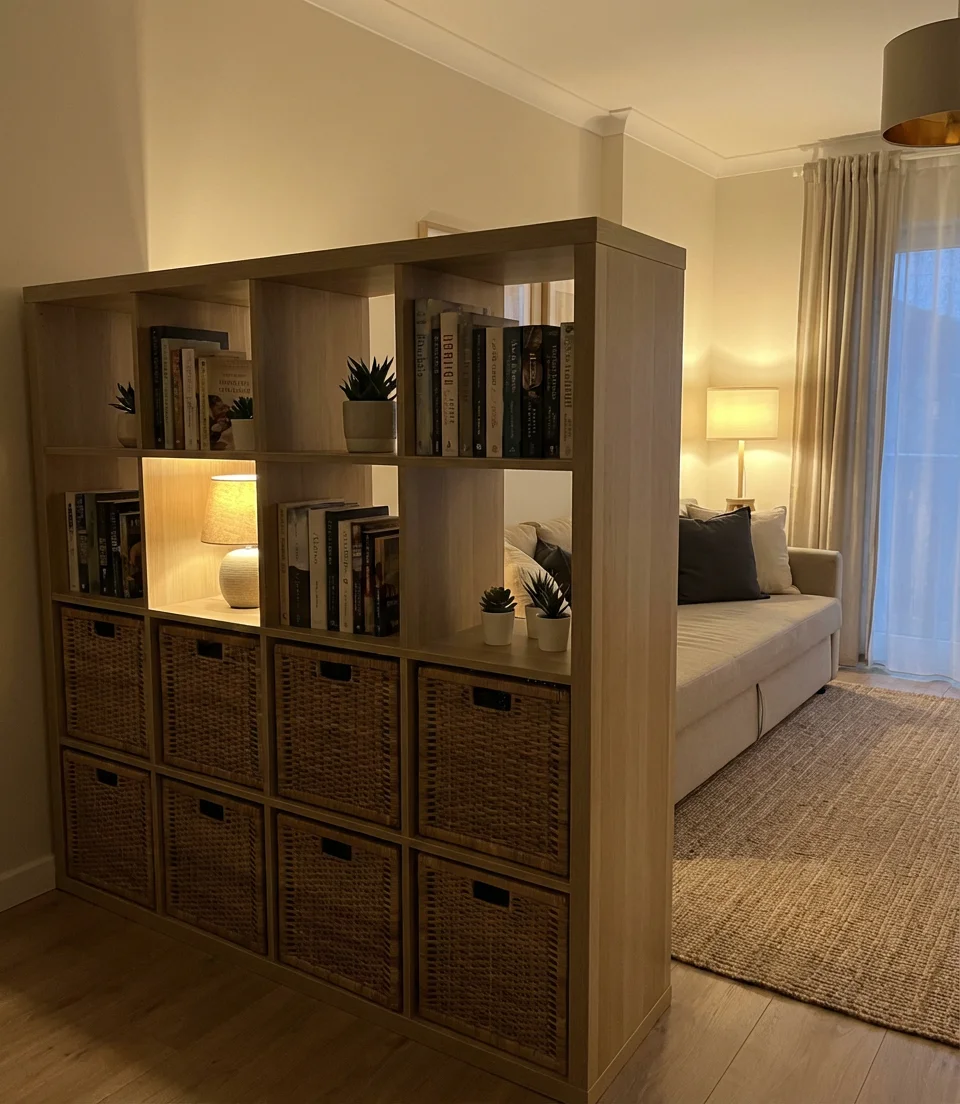 Modular Cube Shelving System as Room Divider 2