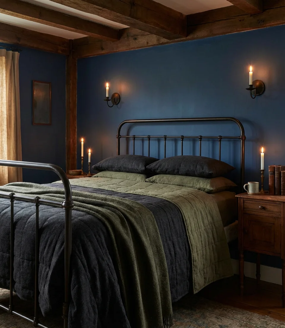 Moody Farmhouse Bedroom With Candlelit Atmosphere 2