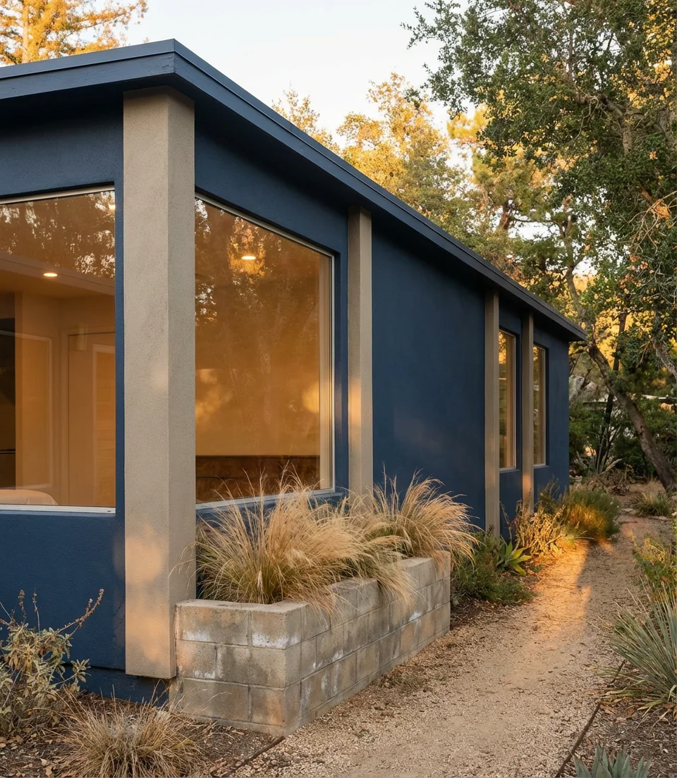 Navy Blue on a Contemporary Mid-Century Modern Home 2