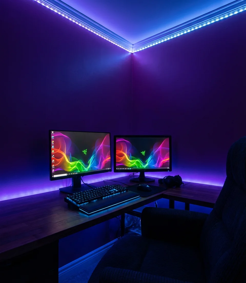 Neon Lit RGB Gaming Room 1