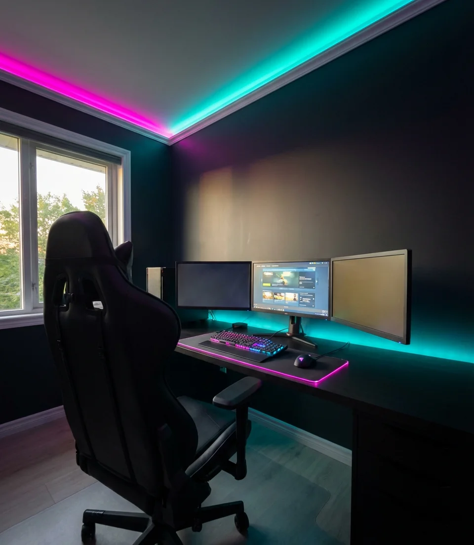Neon Lit RGB Gaming Room 2