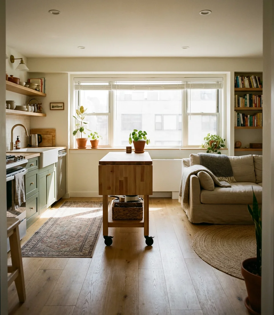 Open Concept Kitchen Living Room with Island Zoning 1