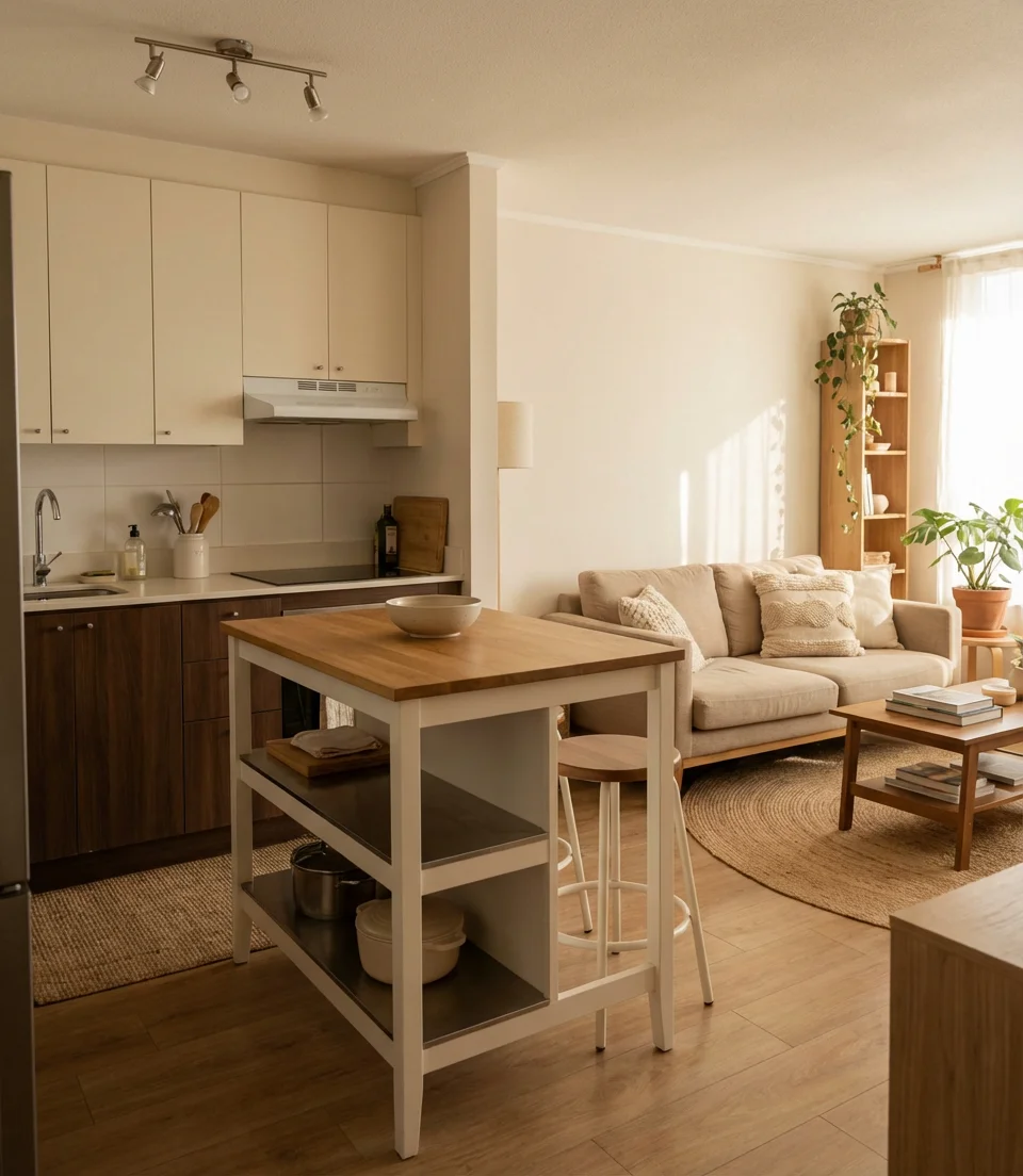 Open Concept Kitchen Living Room with Island Zoning 2