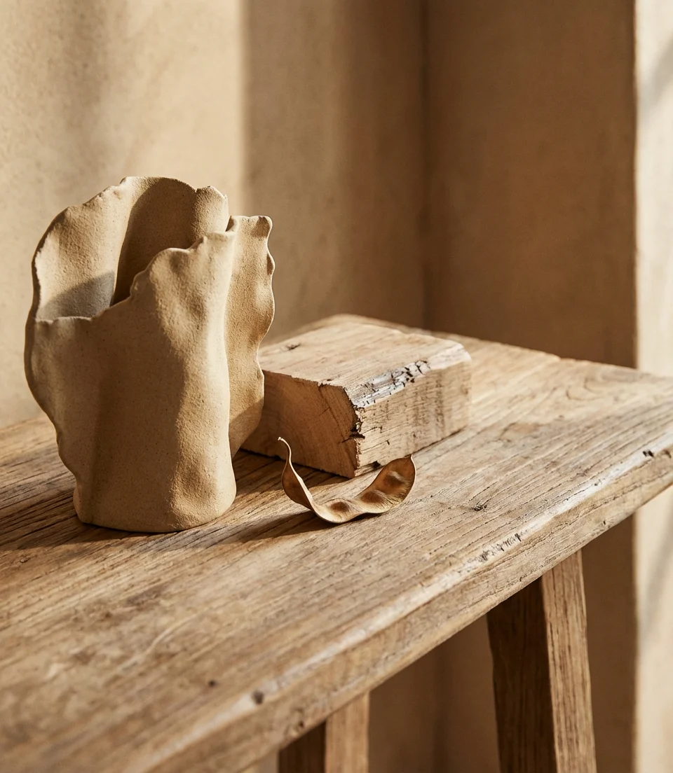 Organic Modern Console with Sculptural Objects 2