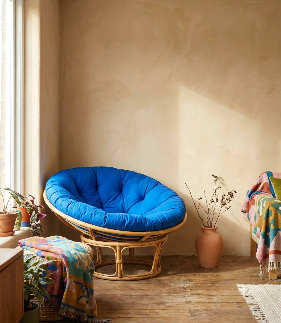 Papasan with a Custom Cushion Color Pop 2