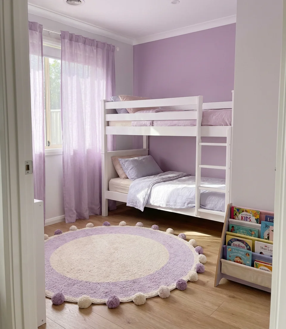 Pastel Purple Kids' Bedroom with Playful Energy 2